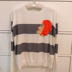 Lisa Todd Sweater Cashmere Cotton Blend Novelty